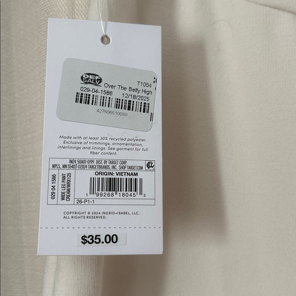 Ingrid & Isabel Cream Wide-Leg over the belly Pants - Picture 3 of 6